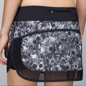 lululemon athletica Black Floral Skirt